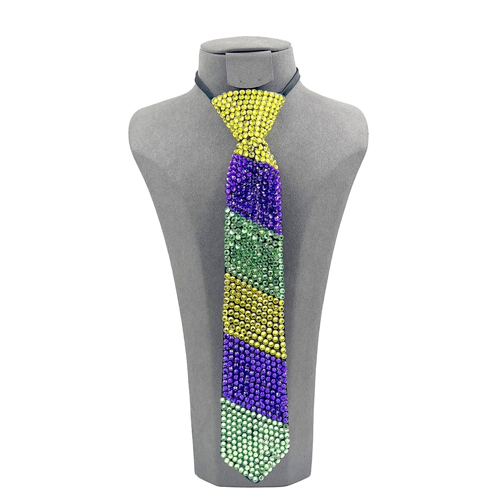 Mardi Gras Neck Tie Statement Necklace
